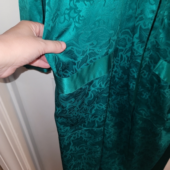 Vintage rare Victoria secret floral robe emerald green - Picture 6 of 9